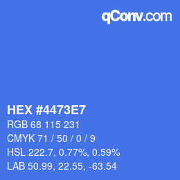 Color code: HEX #4473E7 | qconv.com