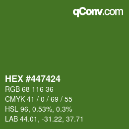 Color code: HEX #447424 | qconv.com