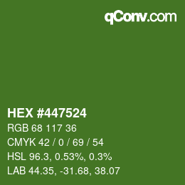Farbcode: HEX #447524 | qconv.com