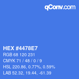 カラーコード: HEX #4478E7 | qconv.com