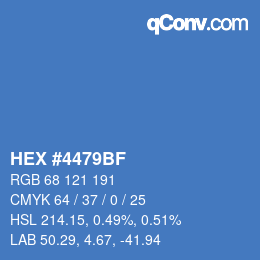 カラーコード: HEX #4479BF | qconv.com