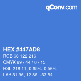 Color code: HEX #447AD8 | qconv.com
