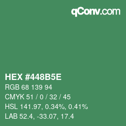 Code couleur: HEX #448B5E | qconv.com