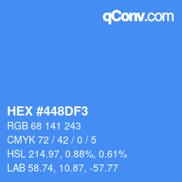 Código de color: HEX #448DF3 | qconv.com
