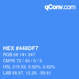 Farbcode: HEX #448DF7 | qconv.com