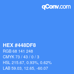 颜色代码: HEX #448DF8 | qconv.com