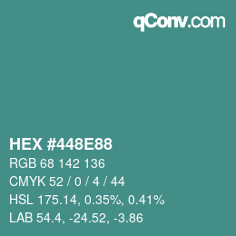 Color code: HEX #448E88 | qconv.com