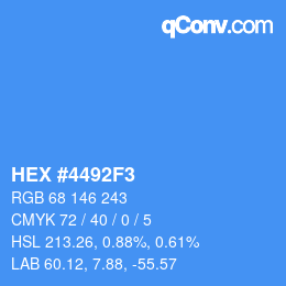 カラーコード: HEX #4492F3 | qconv.com