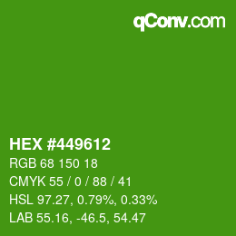 Color code: HEX #449612 | qconv.com