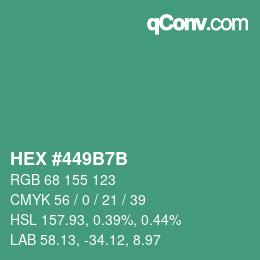 Color code: HEX #449B7B | qconv.com