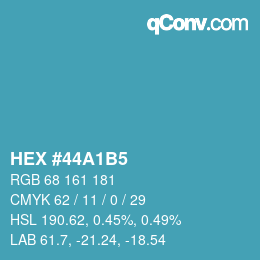 Color code: HEX #44A1B5 | qconv.com