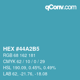 Color code: HEX #44A2B5 | qconv.com
