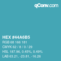 カラーコード: HEX #44A6B5 | qconv.com