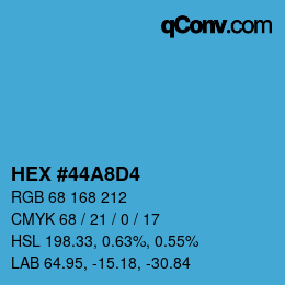 Color code: HEX #44A8D4 | qconv.com
