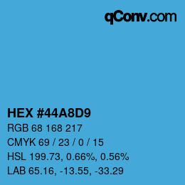 Farbcode: HEX #44A8D9 | qconv.com