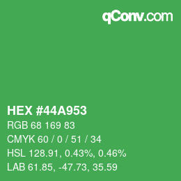 Color code: HEX #44A953 | qconv.com
