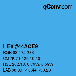 Código de color: HEX #44ACE9 | qconv.com