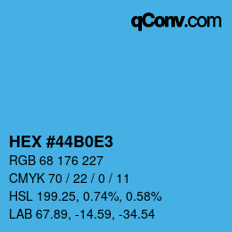 カラーコード: HEX #44B0E3 | qconv.com