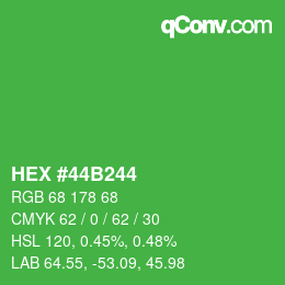 Color code: HEX #44B244 | qconv.com