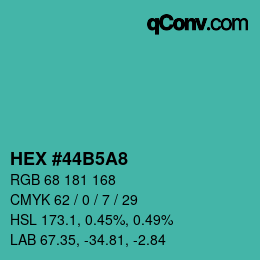 Farbcode: HEX #44B5A8 | qconv.com