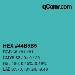 Color code: HEX #44B5B5 | qconv.com