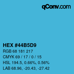 Color code: HEX #44B5D9 | qconv.com