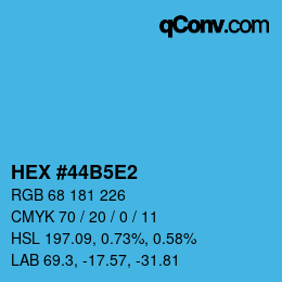 Código de color: HEX #44B5E2 | qconv.com