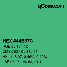 Color code: HEX #44B87C | qconv.com