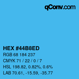 カラーコード: HEX #44B8ED | qconv.com