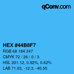 Color code: HEX #44B8F7 | qconv.com