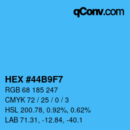 Color code: HEX #44B9F7 | qconv.com