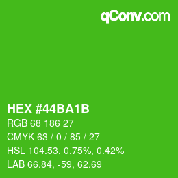 Color code: HEX #44BA1B | qconv.com