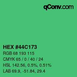 Color code: HEX #44C173 | qconv.com