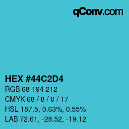 Color code: HEX #44C2D4 | qconv.com