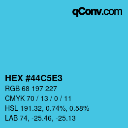 Farbcode: HEX #44C5E3 | qconv.com