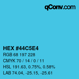 Color code: HEX #44C5E4 | qconv.com