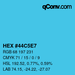 Farbcode: HEX #44C5E7 | qconv.com