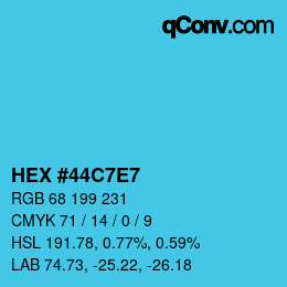 Color code: HEX #44C7E7 | qconv.com