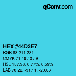 Color code: HEX #44D3E7 | qconv.com