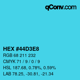Color code: HEX #44D3E8 | qconv.com