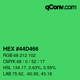 Color code: HEX #44D466 | qconv.com
