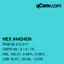Color code: HEX #44D4D9 | qconv.com