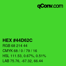 カラーコード: HEX #44D62C | qconv.com