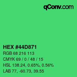 Color code: HEX #44D871 | qconv.com