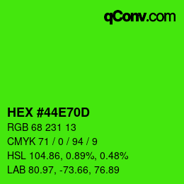 颜色代码: HEX #44E70D | qconv.com