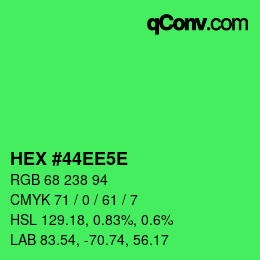 Farbcode: HEX #44EE5E | qconv.com