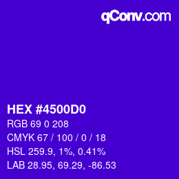 Color code: HEX #4500D0 | qconv.com