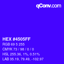 Color code: HEX #4505FF | qconv.com