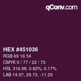 カラーコード: HEX #451036 | qconv.com