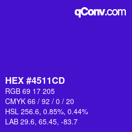 Código de color: HEX #4511CD | qconv.com
